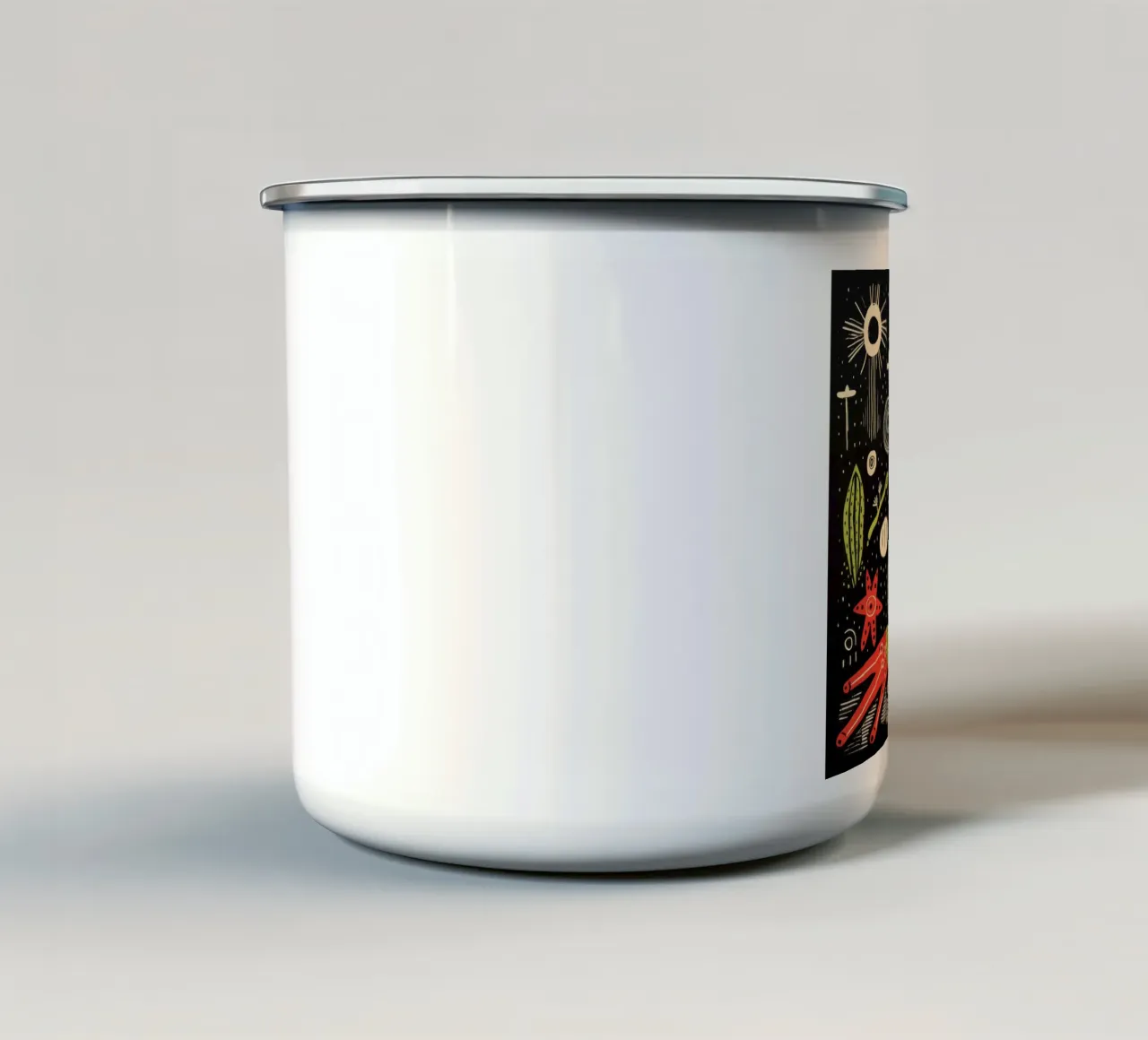 Tritone verde 3 tazza in smalto da Minimal Animal Art