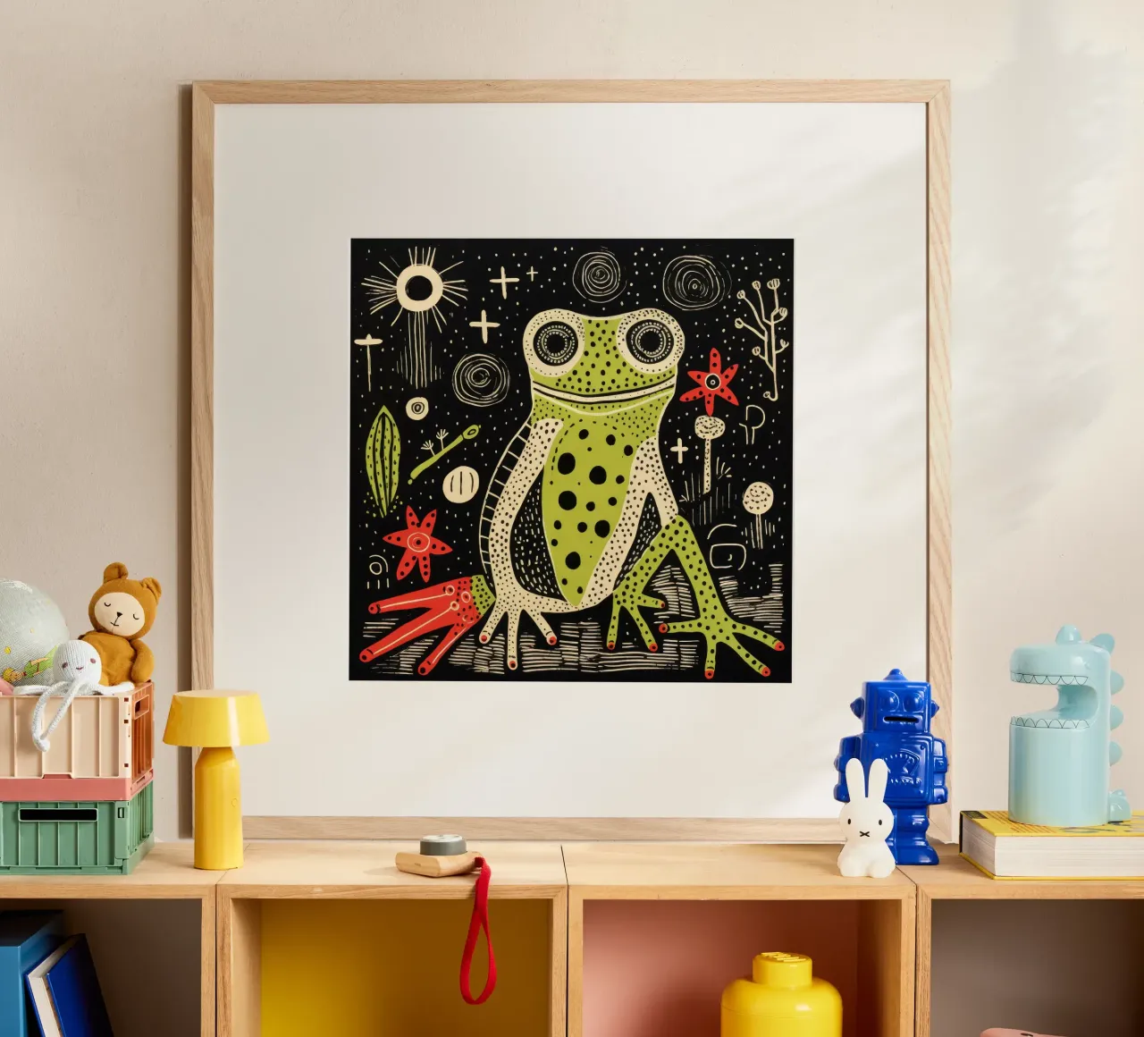 Tritone verde 3 poster con telaio in alluminio da Minimal Animal Art