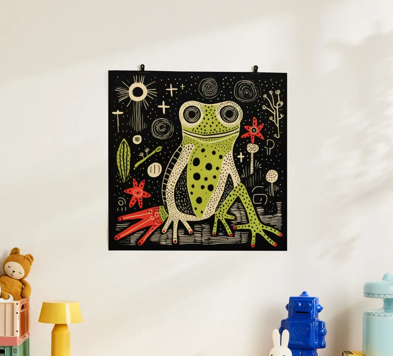 Tritone verde 3 poster con telaio in alluminio da Minimal Animal Art