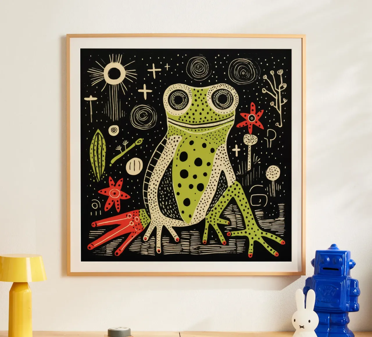 Tritone verde 3 poster con telaio in alluminio da Minimal Animal Art