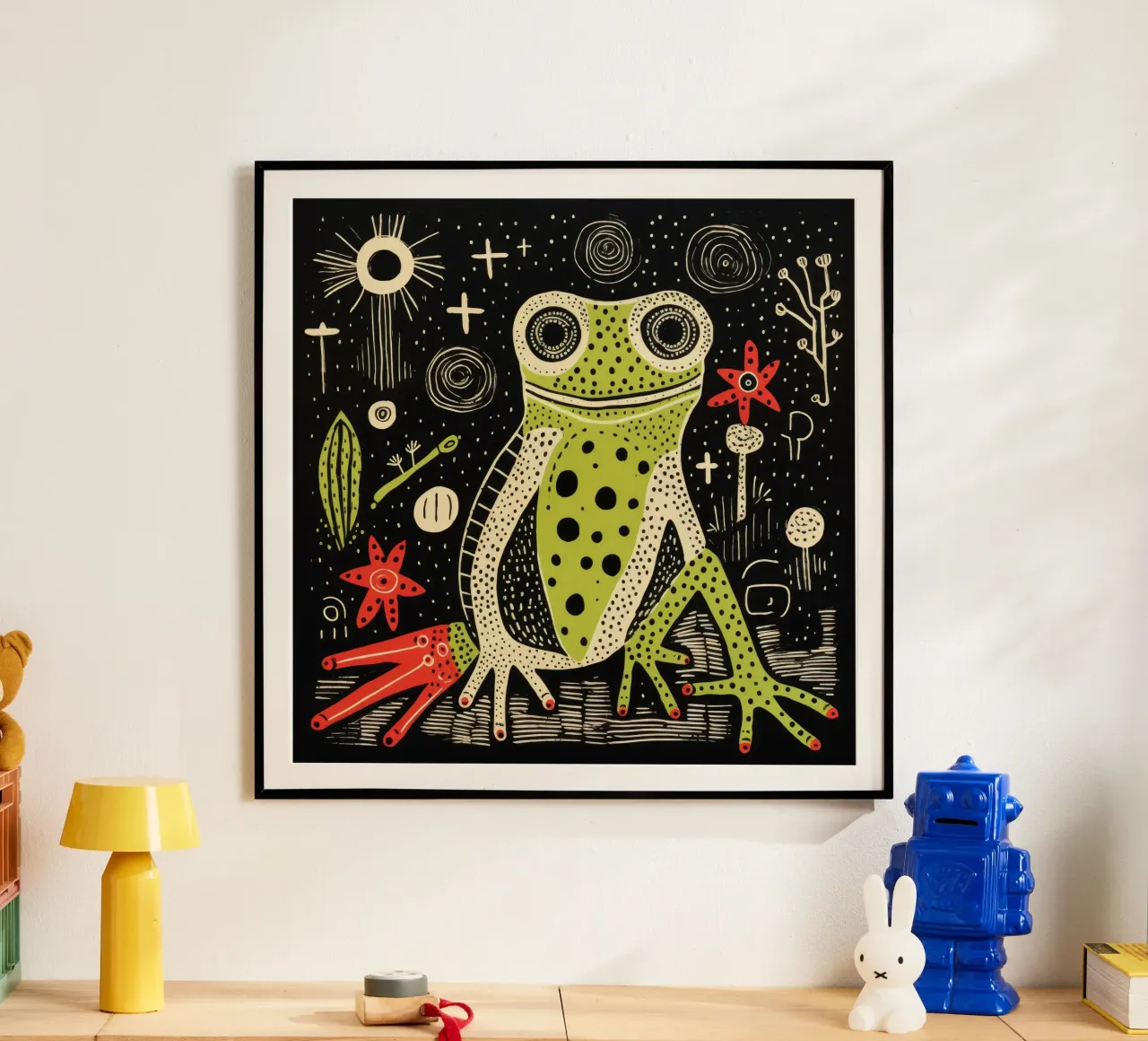 Tritone verde 3 poster con telaio in alluminio da Minimal Animal Art