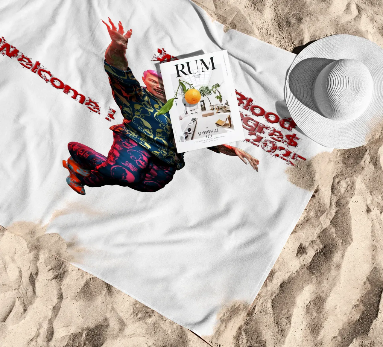 Sympathy For The Devil beach towel by the-witcher