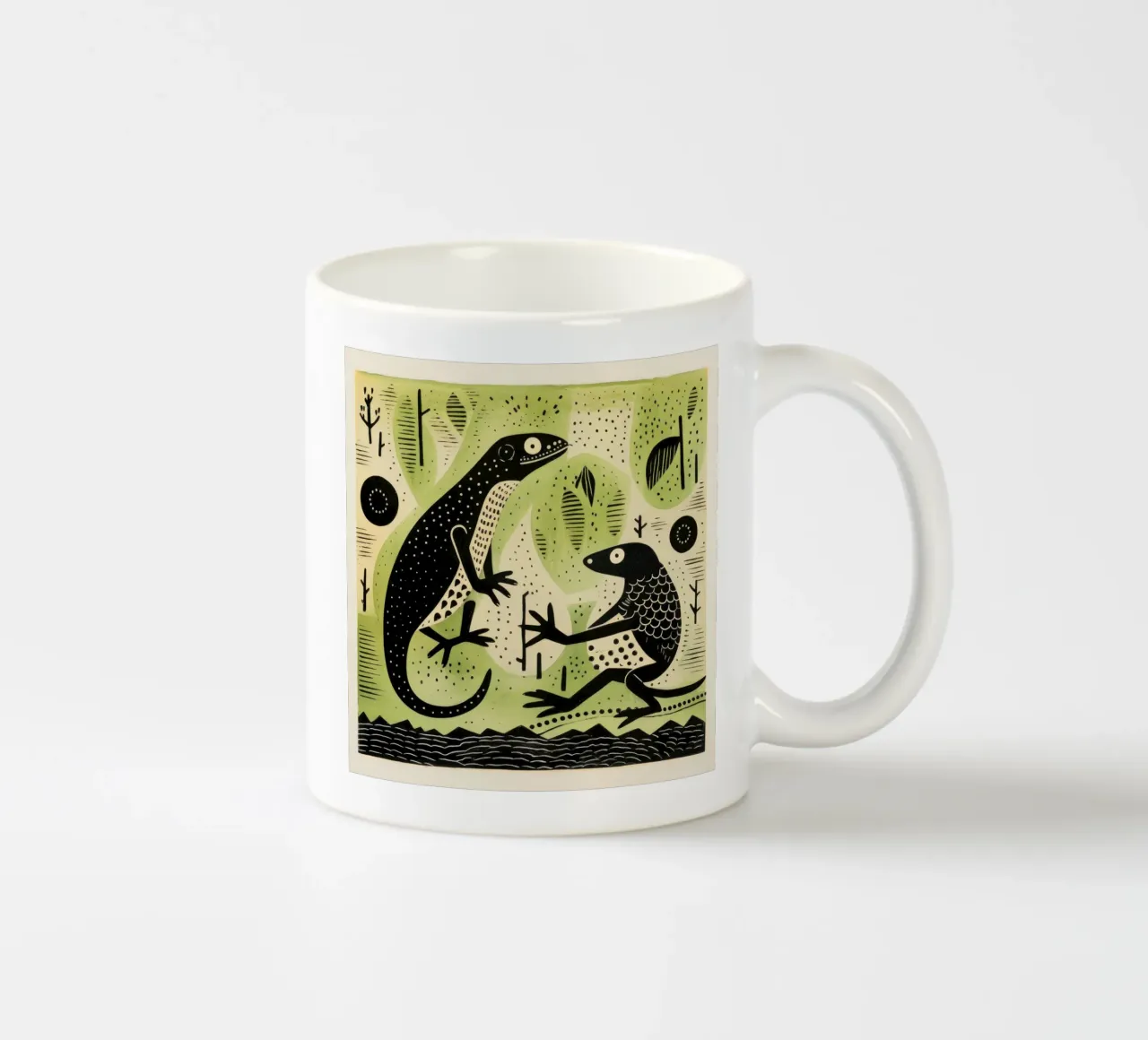 Tritone verde 4 tazza in ceramica da Minimal Animal Art