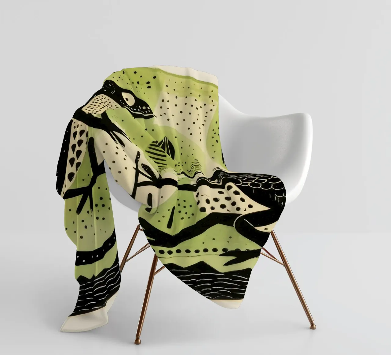 Tritone verde 4 coperta in pile da Minimal Animal Art