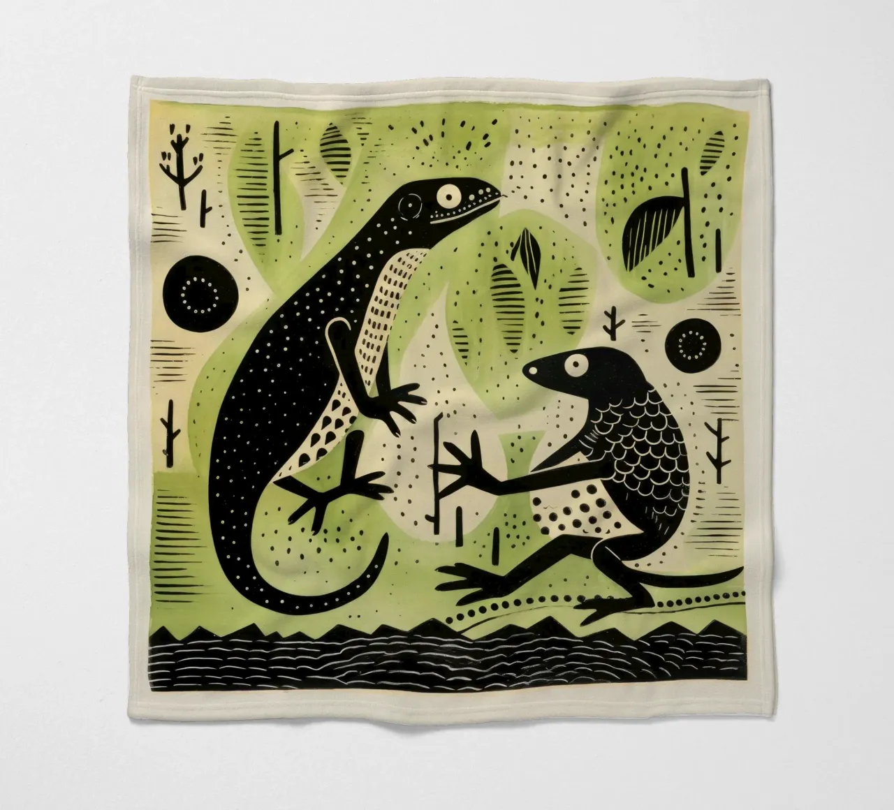 Tritone verde 4 coperta in pile da Minimal Animal Art
