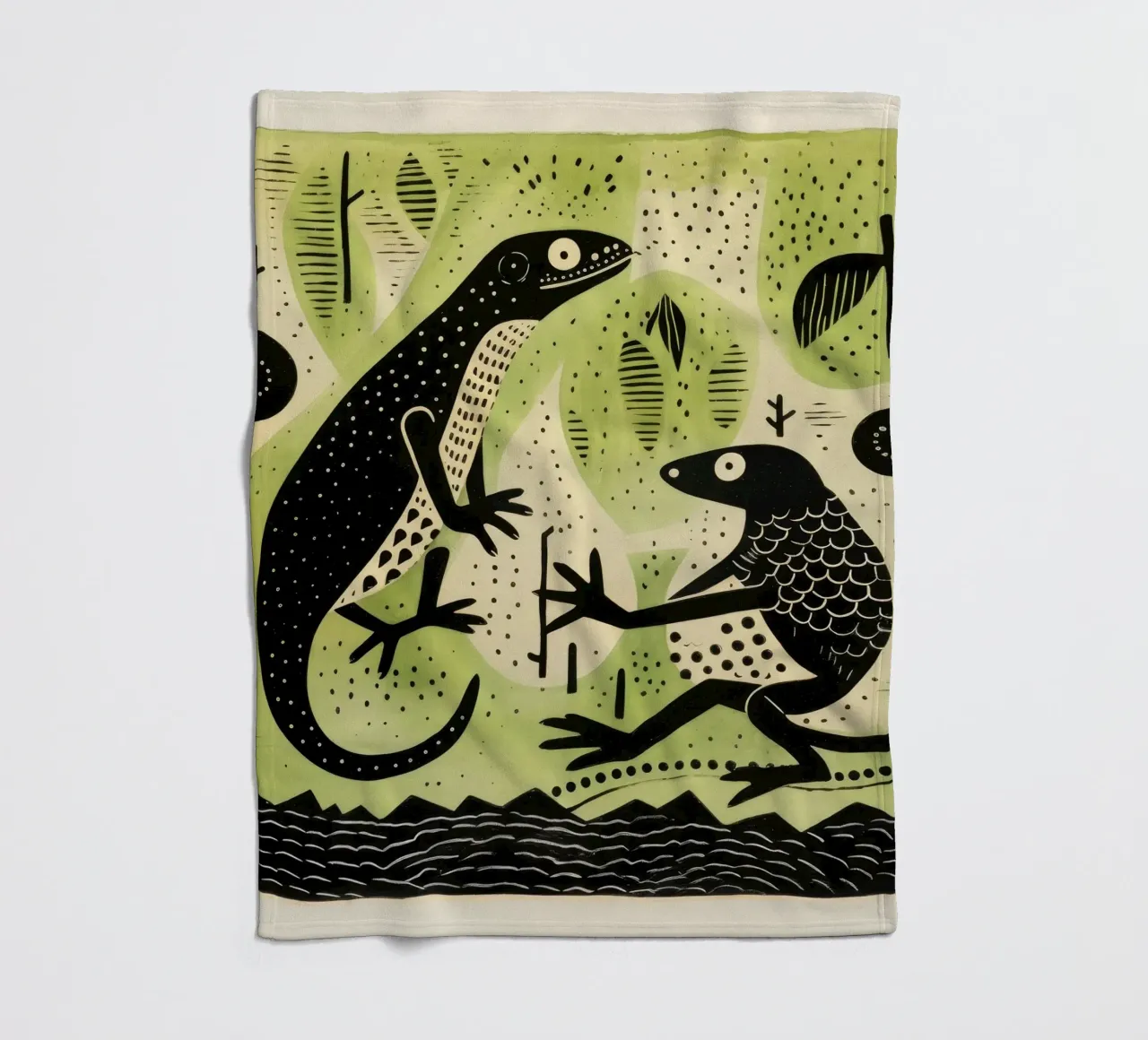 Tritone verde 4 coperta in pile da Minimal Animal Art