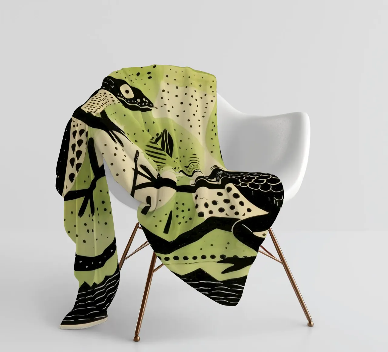 Tritone verde 4 coperta in pile da Minimal Animal Art