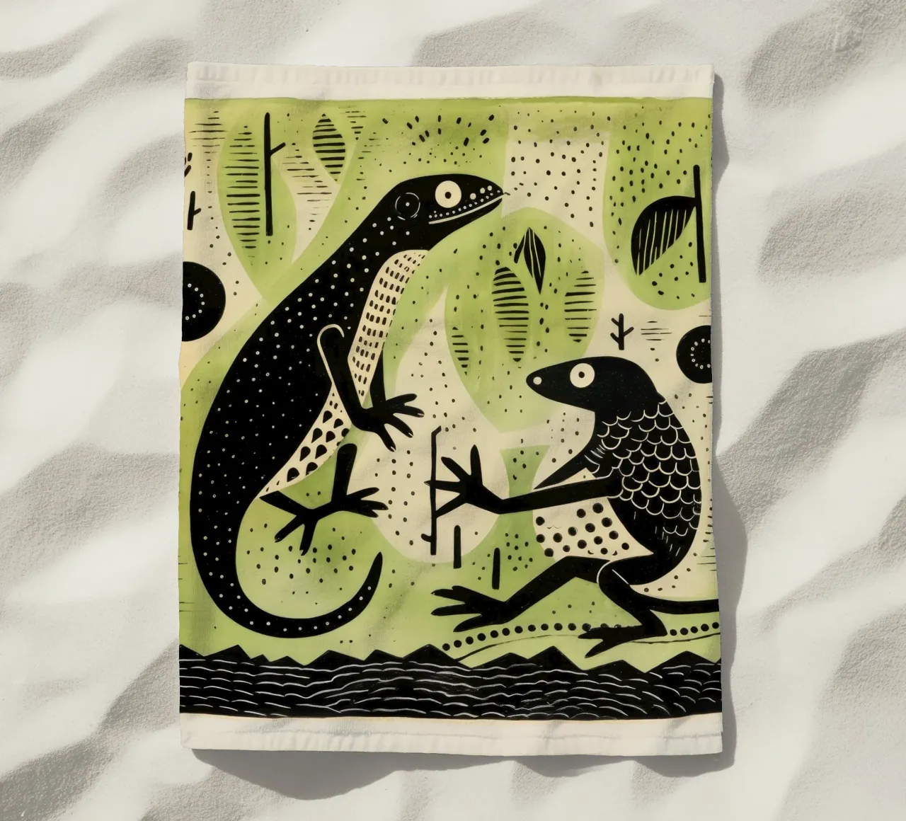 Tritone verde 4 telo mare da Minimal Animal Art