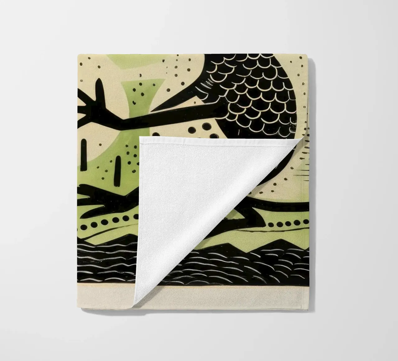 Tritone verde 4 telo mare da Minimal Animal Art