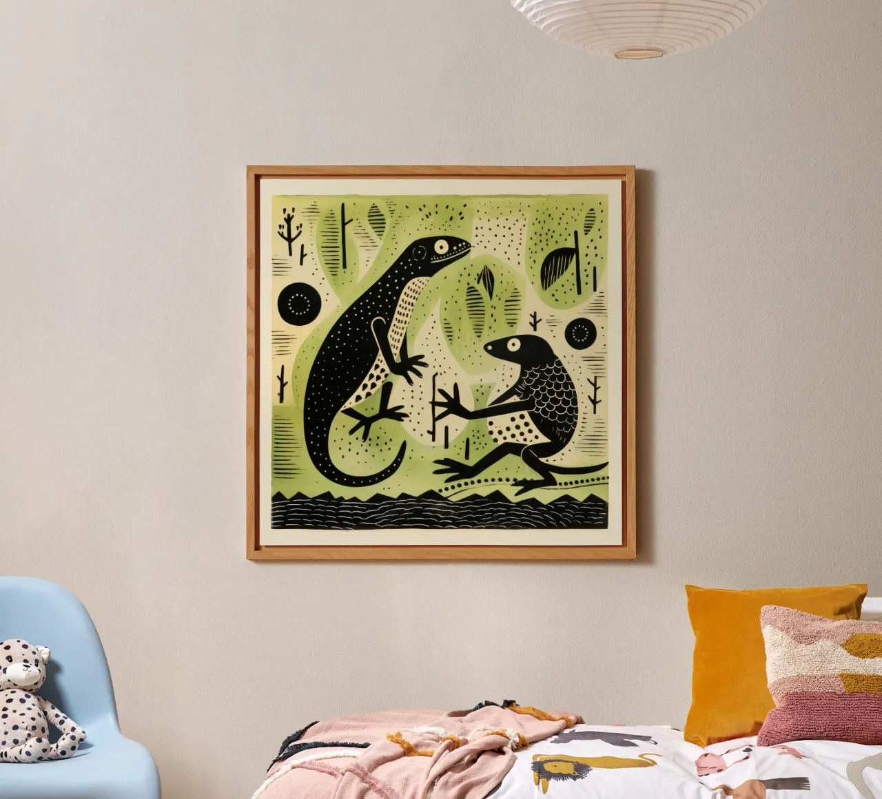 Green Newt 4 forex plate by Minimal Animal Art