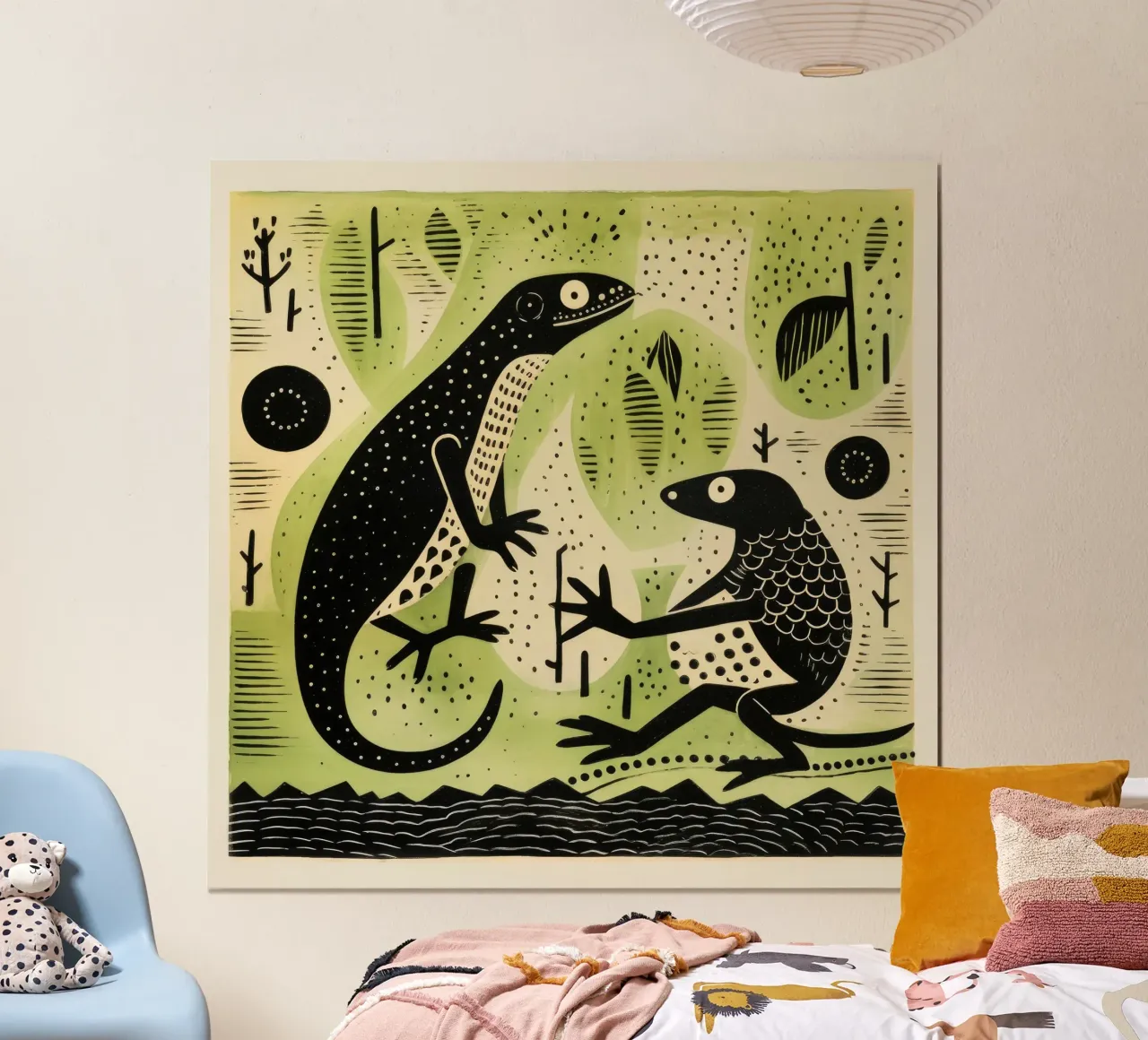 Green Newt 4 hahnemühle by Minimal Animal Art
