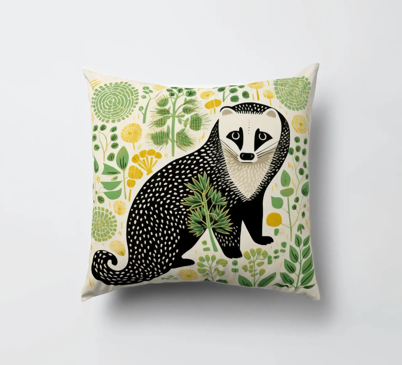 Furetto verde 1 cuscino da Minimal Animal Art