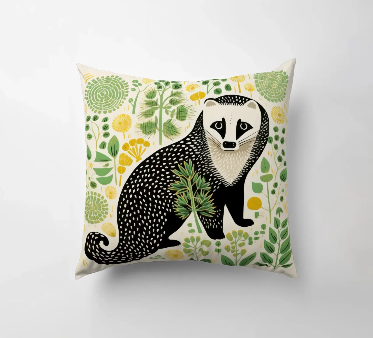 Furetto verde 1 cuscino da Minimal Animal Art