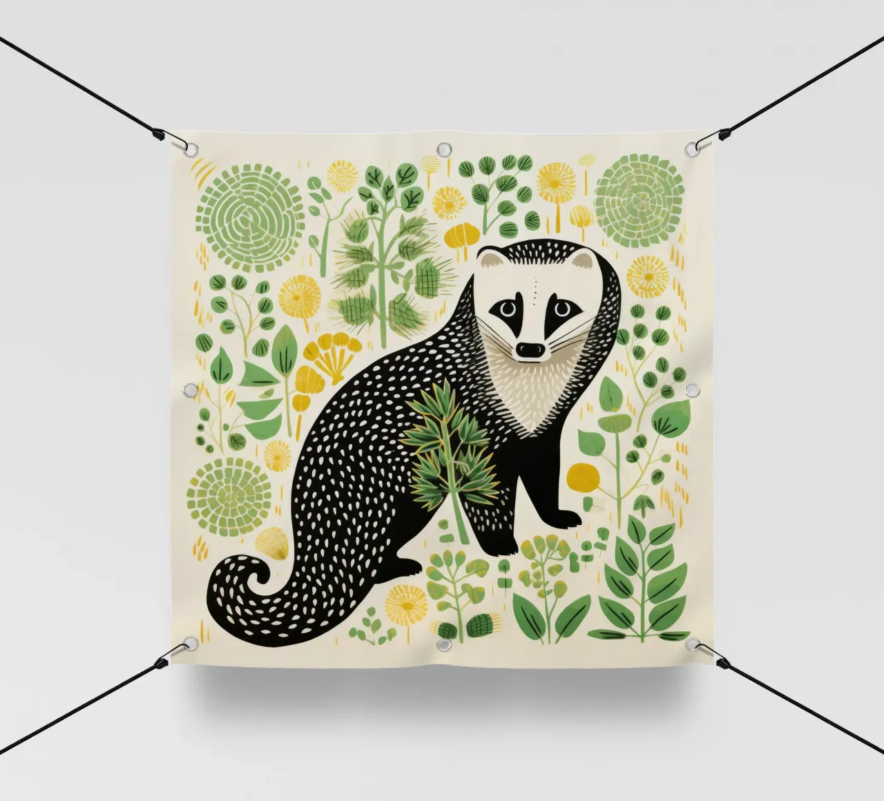 Furetto verde 1 telo in pvc da Minimal Animal Art