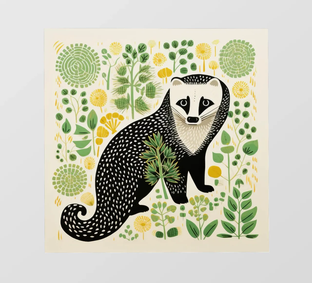 Furetto verde 1 telo in pvc da Minimal Animal Art