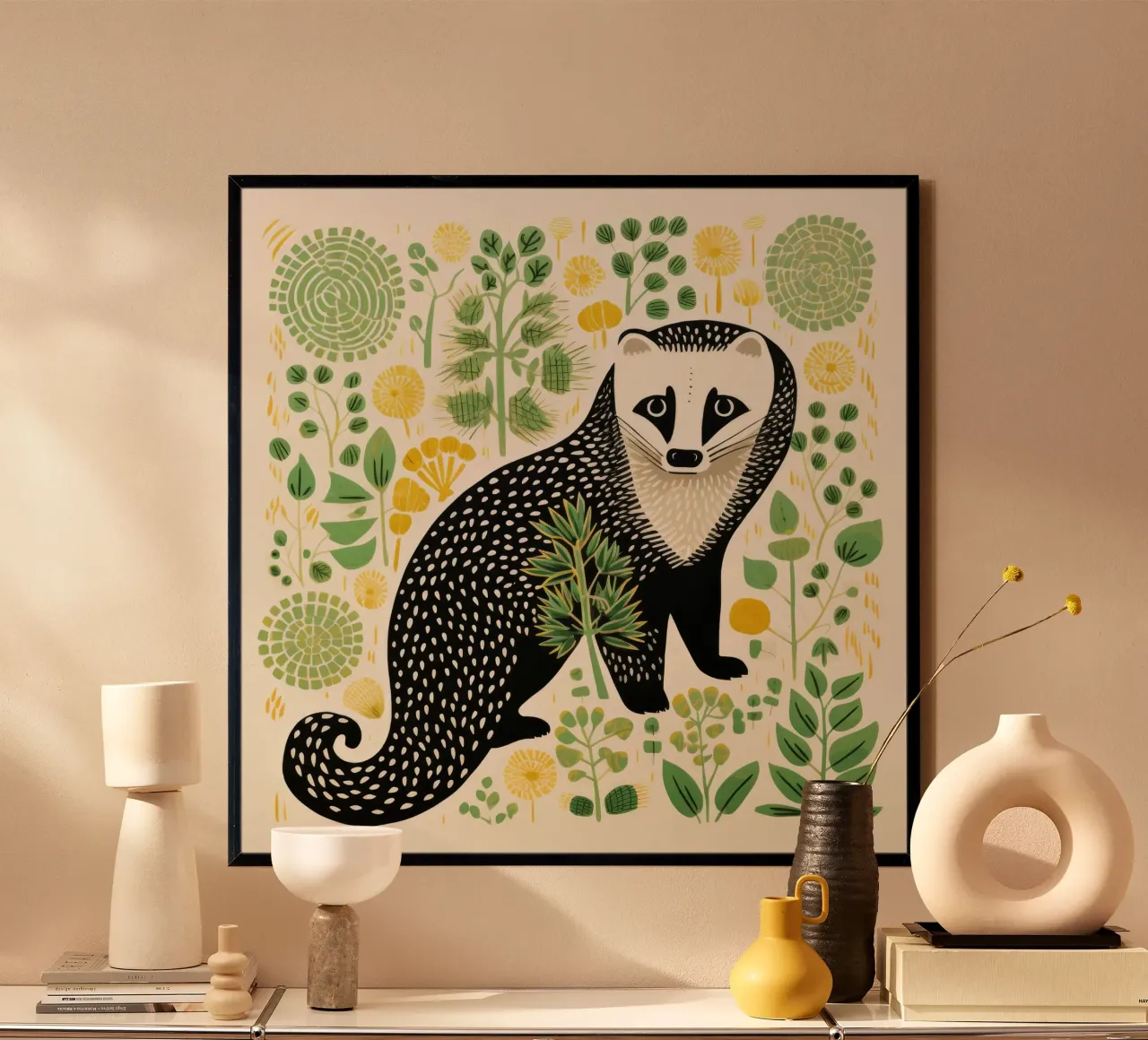 Green Ferret 1 hahnemühle by Minimal Animal Art