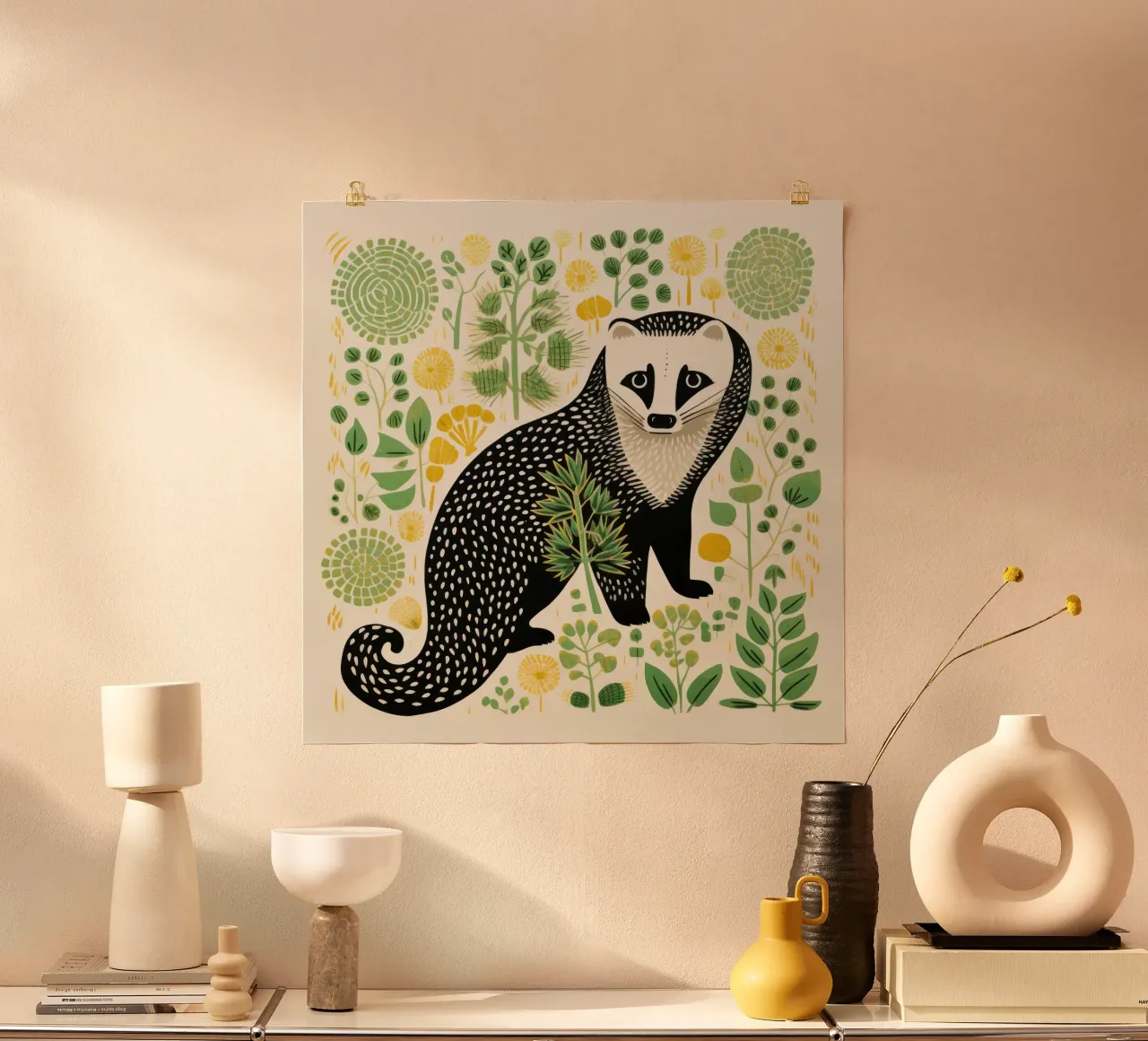 Green Ferret 1 hahnemühle by Minimal Animal Art