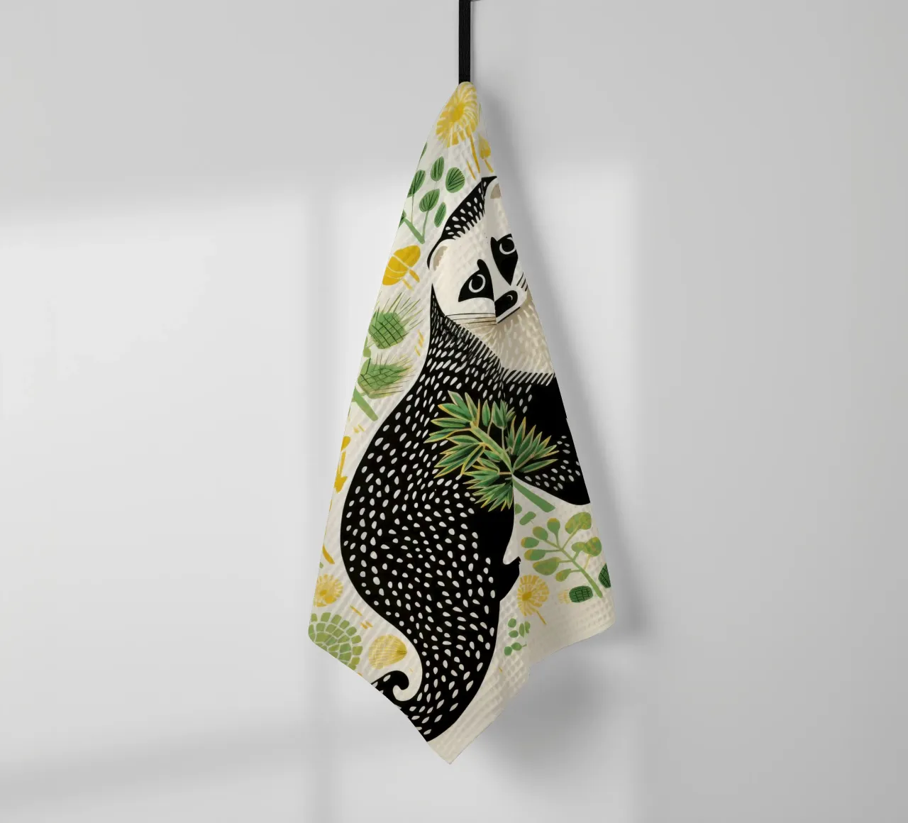 Furet vert 1 torchon de Minimal Animal Art
