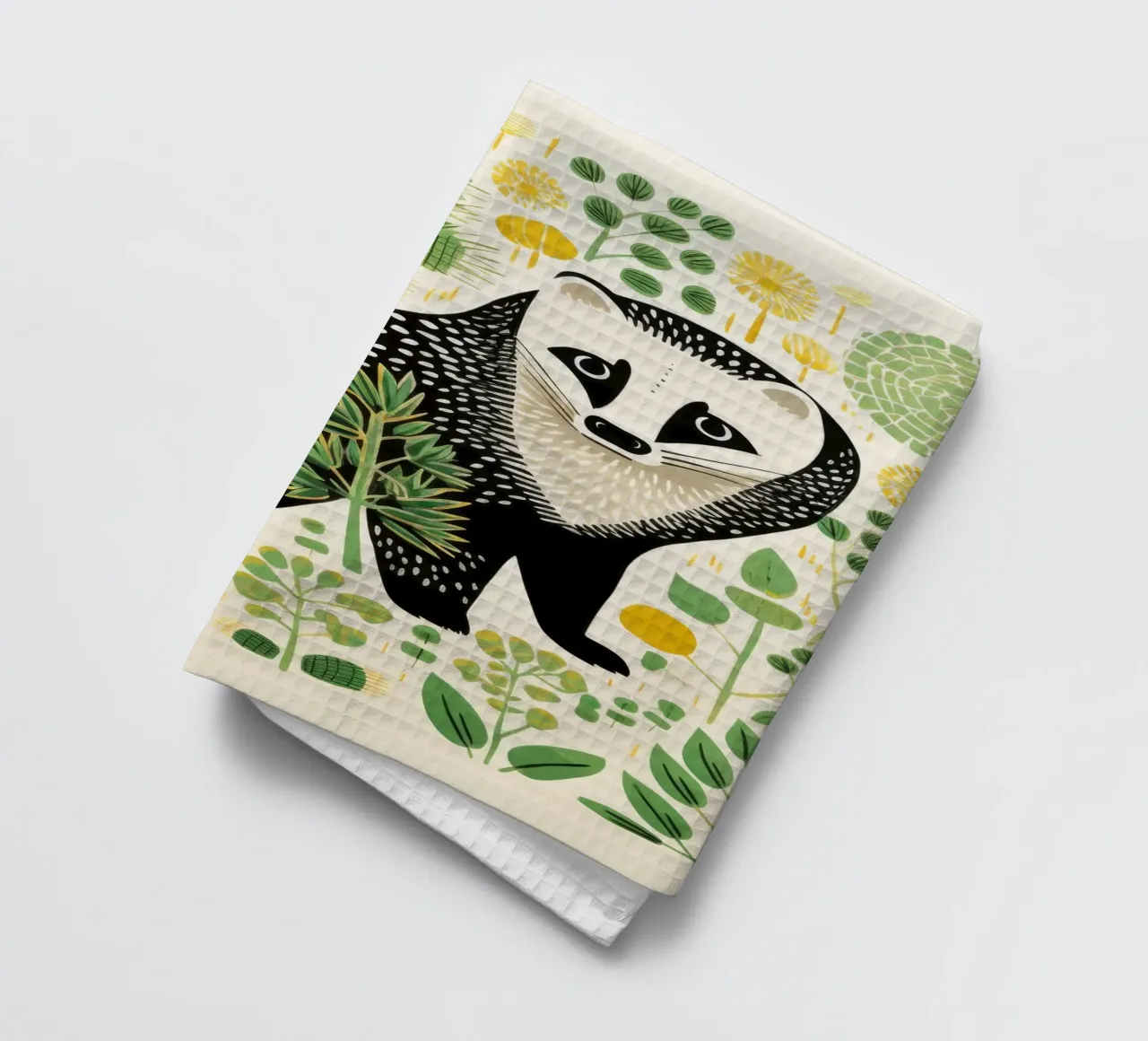 Furet vert 1 torchon de Minimal Animal Art