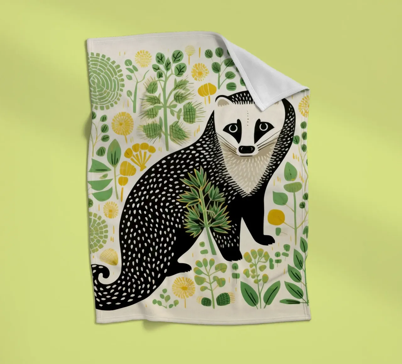 Furetto verde 1 coperta in pile da Minimal Animal Art