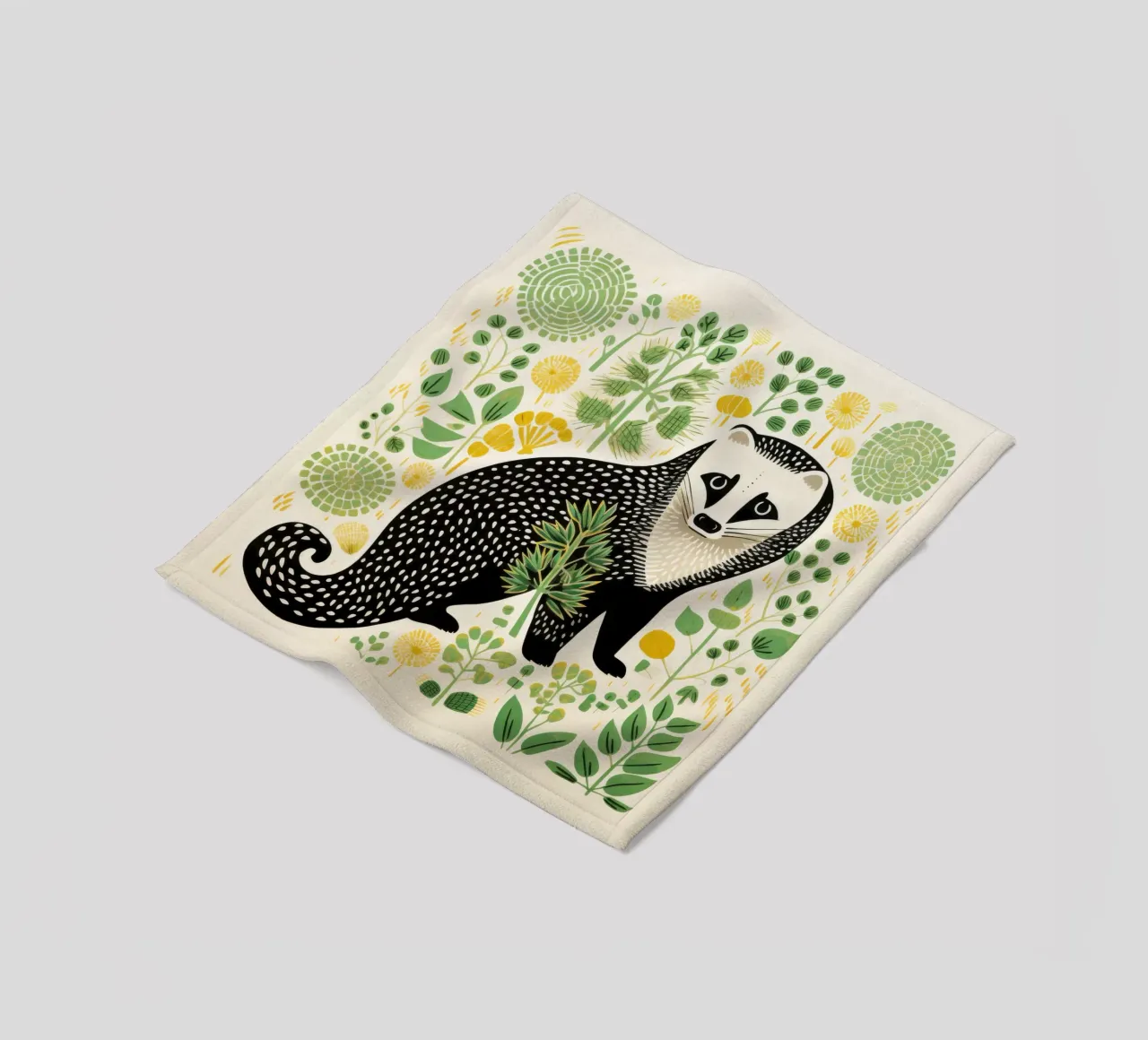 Furetto verde 1 coperta in pile da Minimal Animal Art