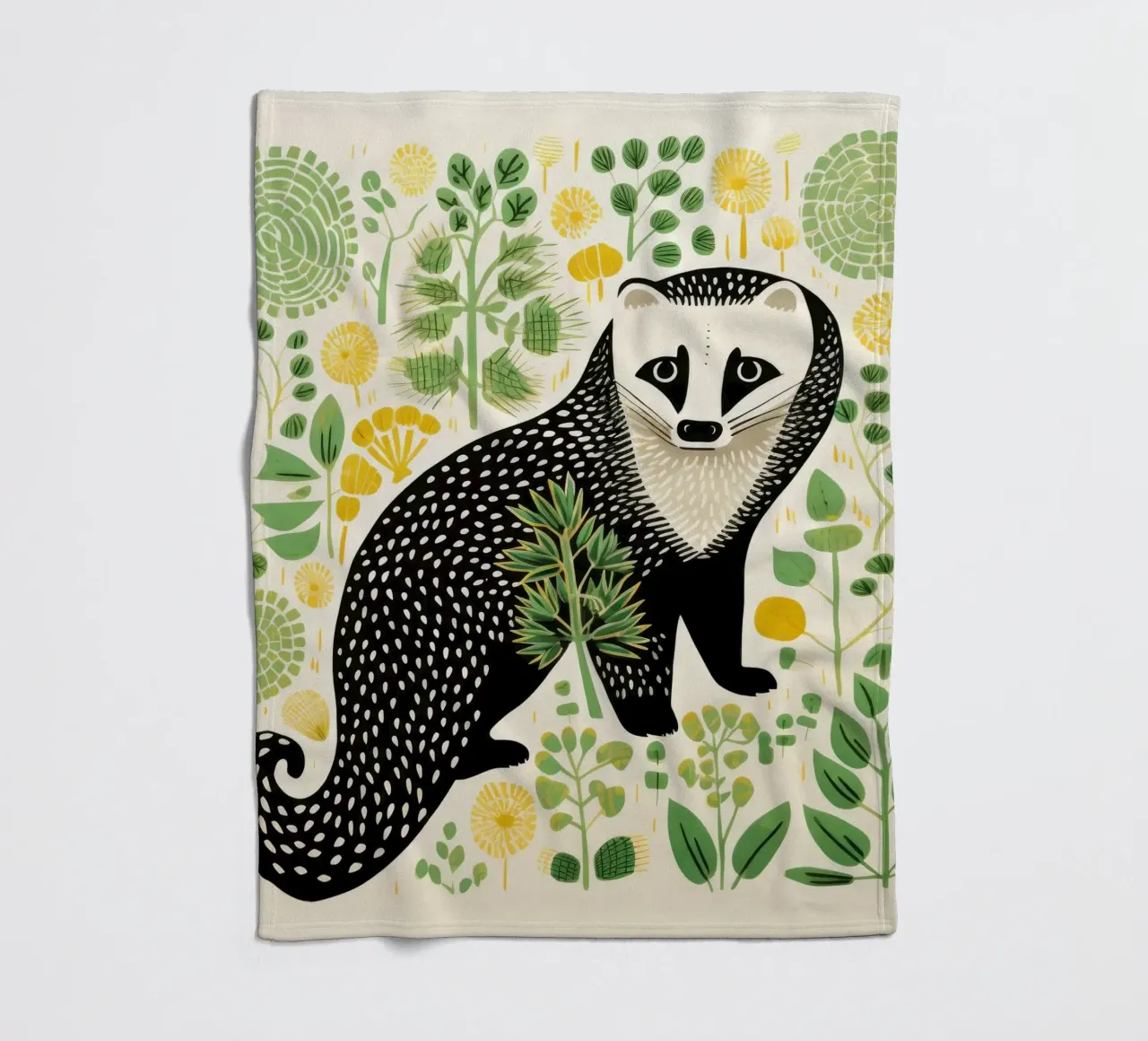 Furetto verde 1 coperta in pile da Minimal Animal Art
