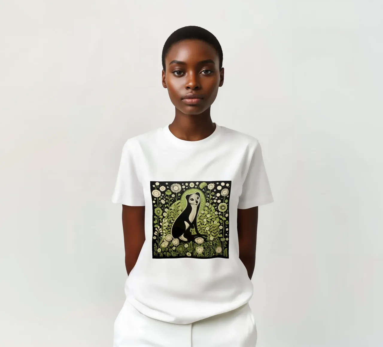 Furetto verde 2 t-shirt da Minimal Animal Art