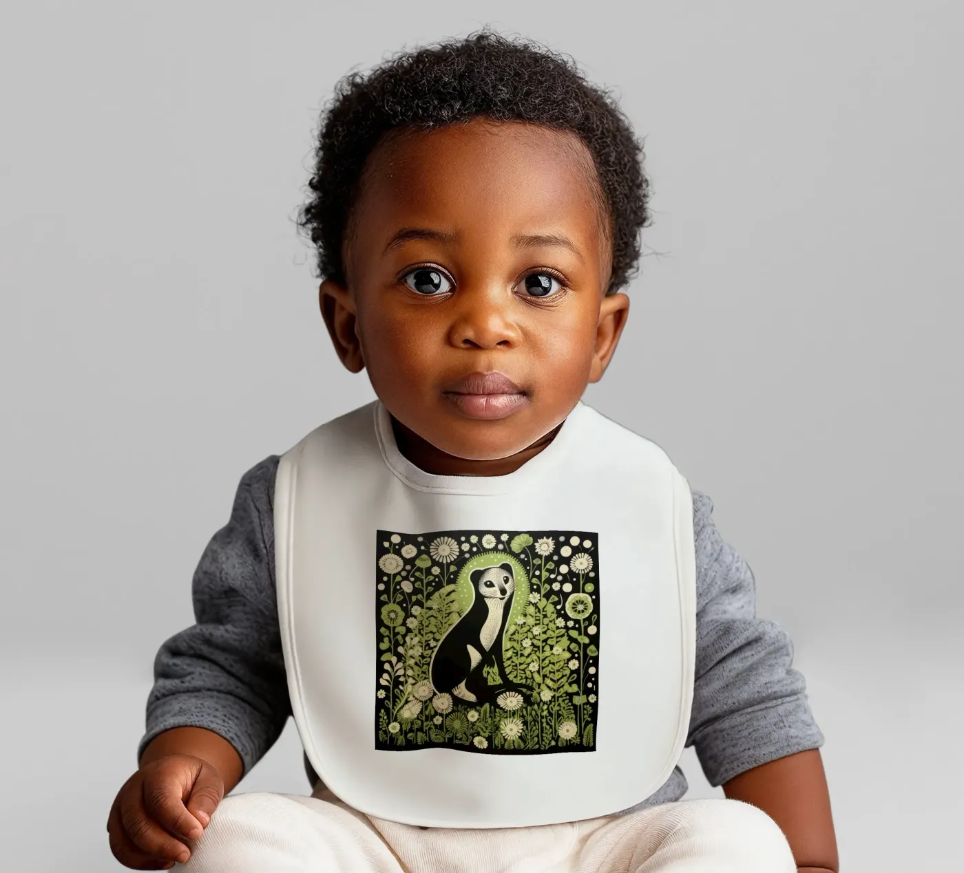 Furetto verde bavaglino da Minimal Animal Art