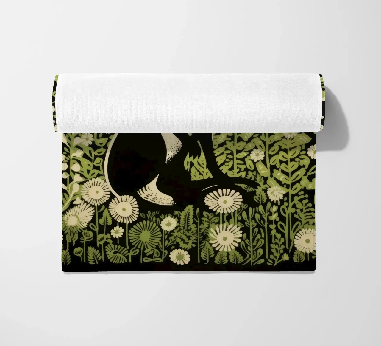 Furetto verde 2 telo mare da Minimal Animal Art