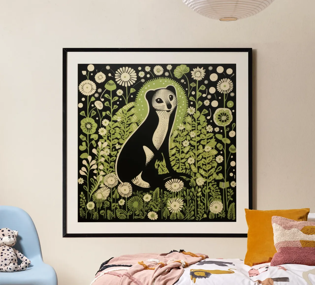 Furetto verde 2 poster da Minimal Animal Art