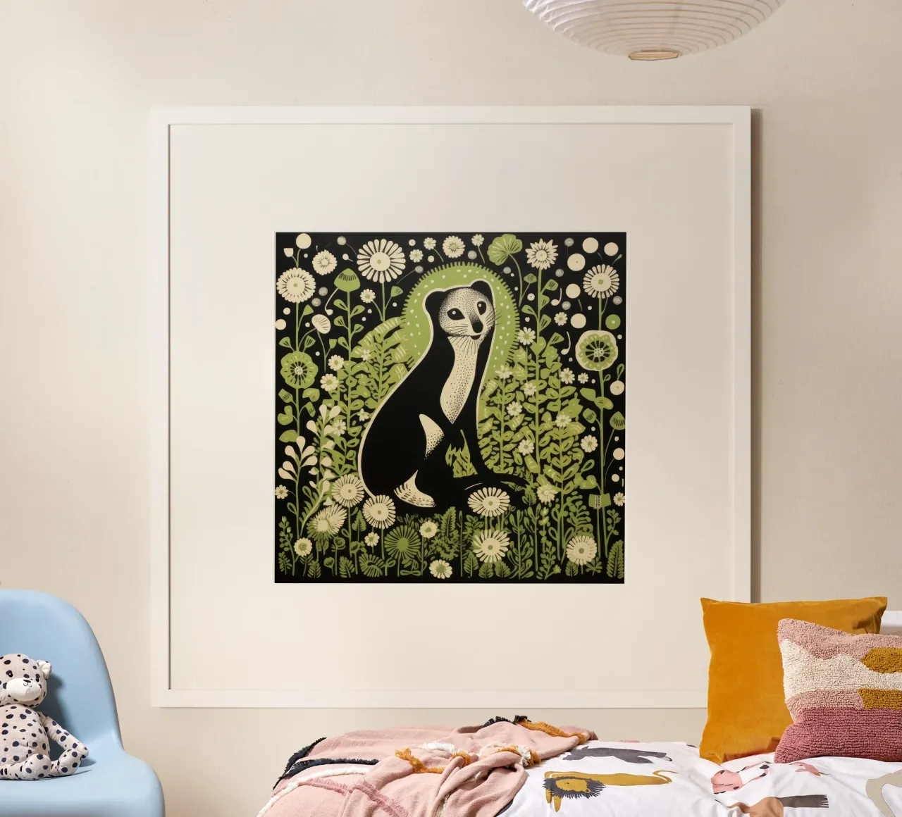 Furetto verde 2 poster da Minimal Animal Art