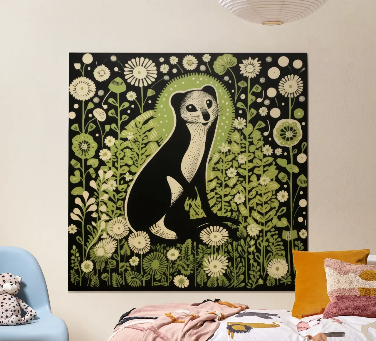 Furetto verde 2 poster da Minimal Animal Art
