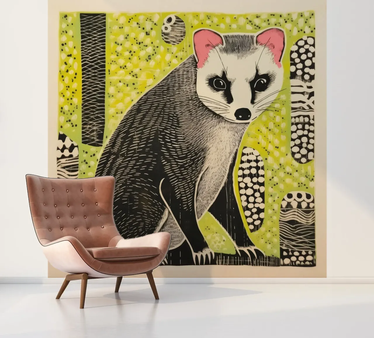 Green Ferret 3 photo wallpaper by Minimal Animal Art