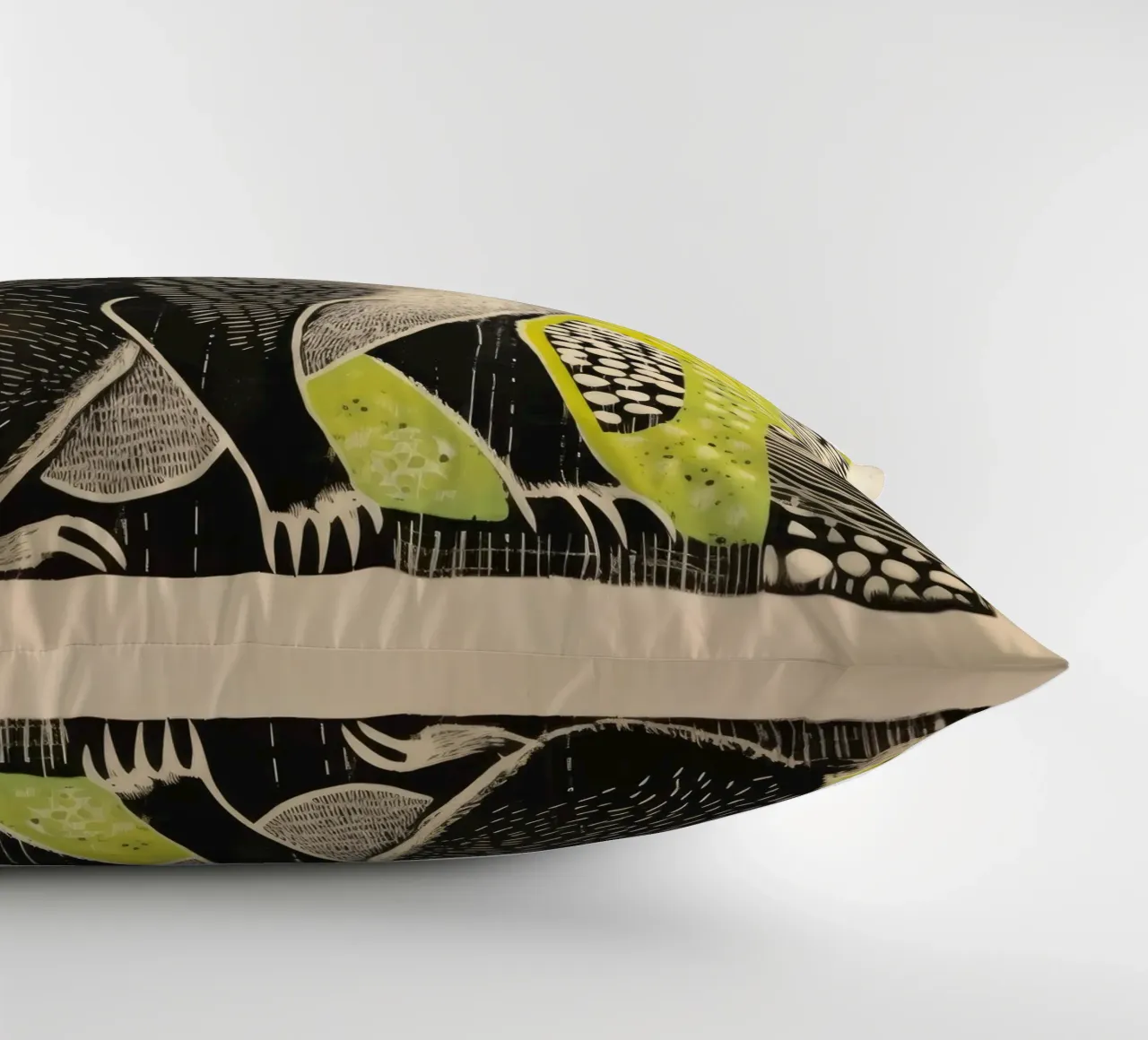 Green Ferret 3 decorative cushion by Minimal Animal Art
