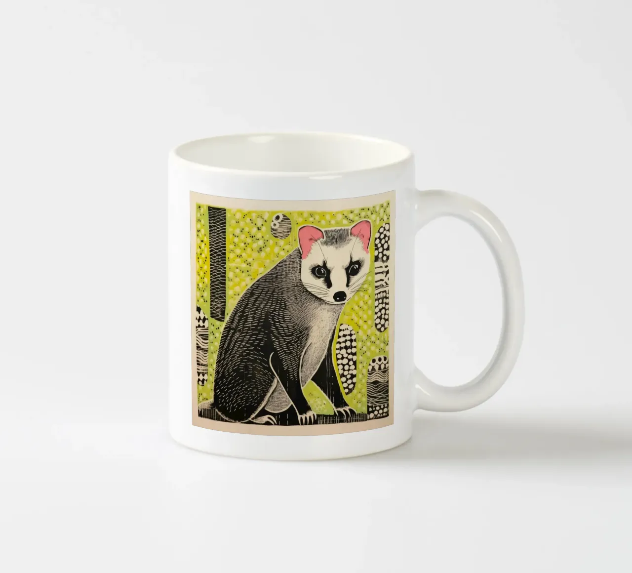 Furetto verde 3 tazza in ceramica da Minimal Animal Art