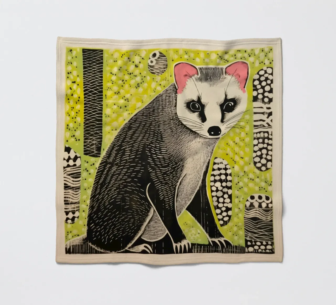 Furetto verde 3 coperta in pile da Minimal Animal Art