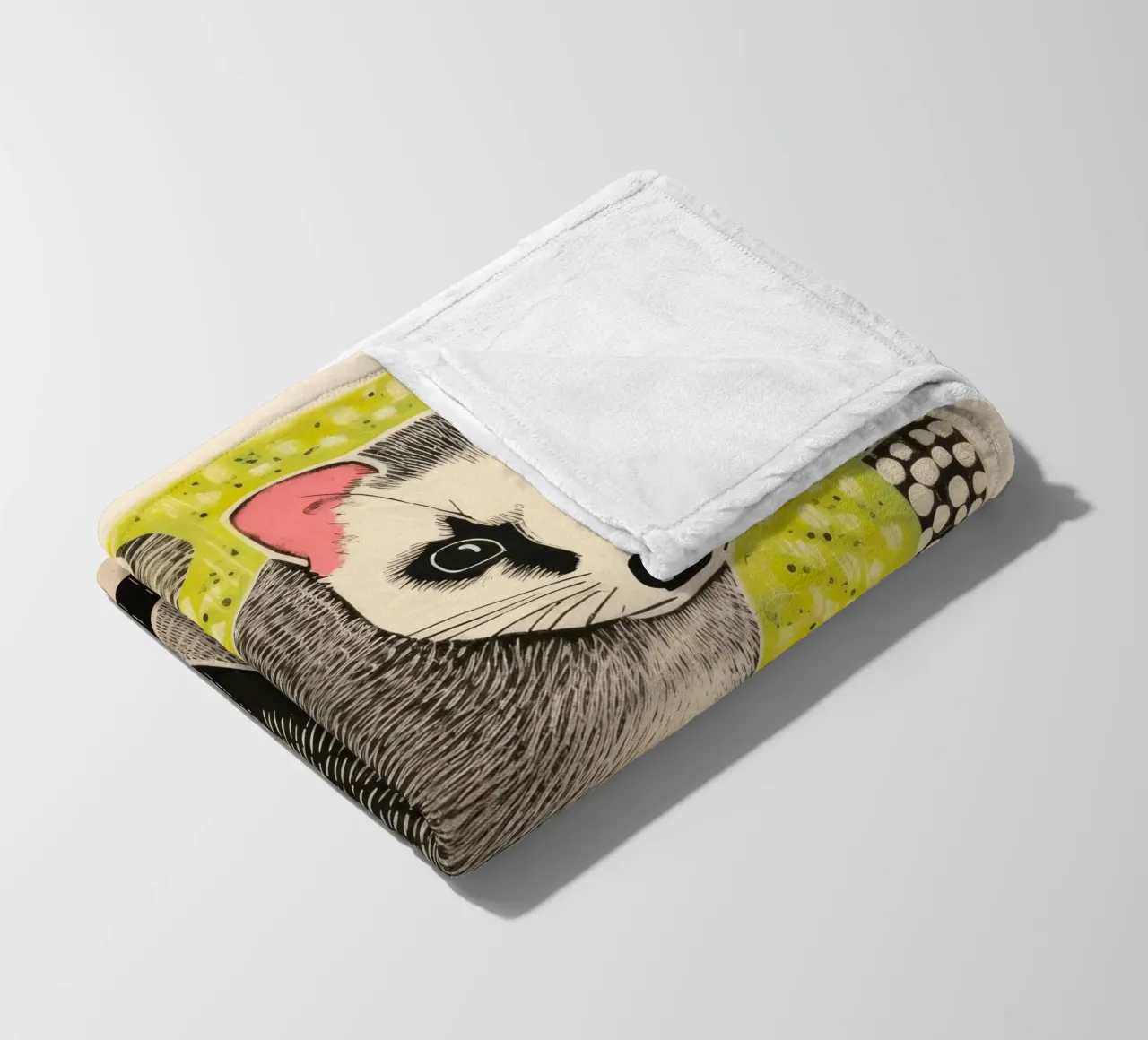 Furetto verde 3 coperta in pile da Minimal Animal Art