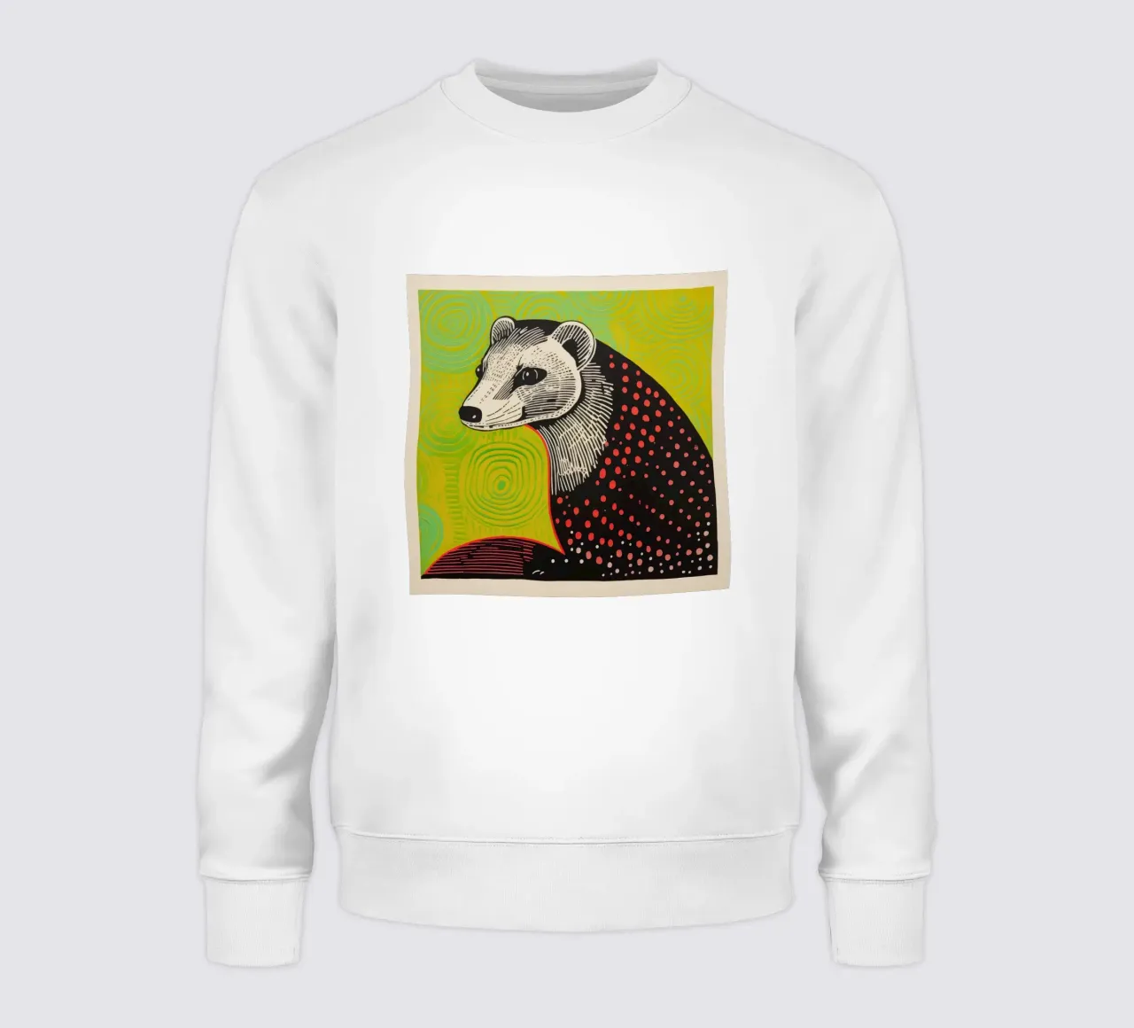 Furet vert sweat de Minimal Animal Art