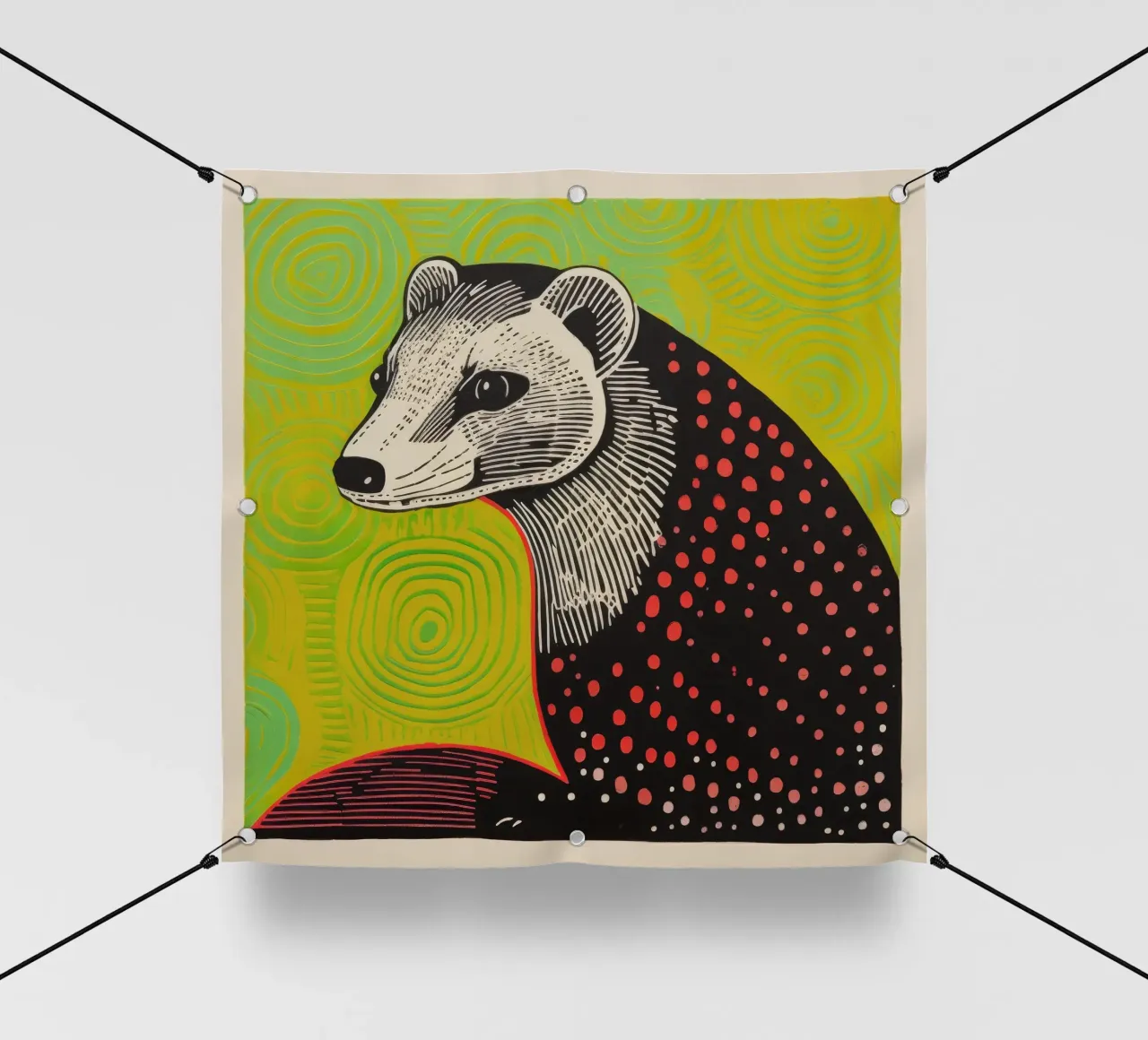 Furetto verde 4 telo in pvc da Minimal Animal Art