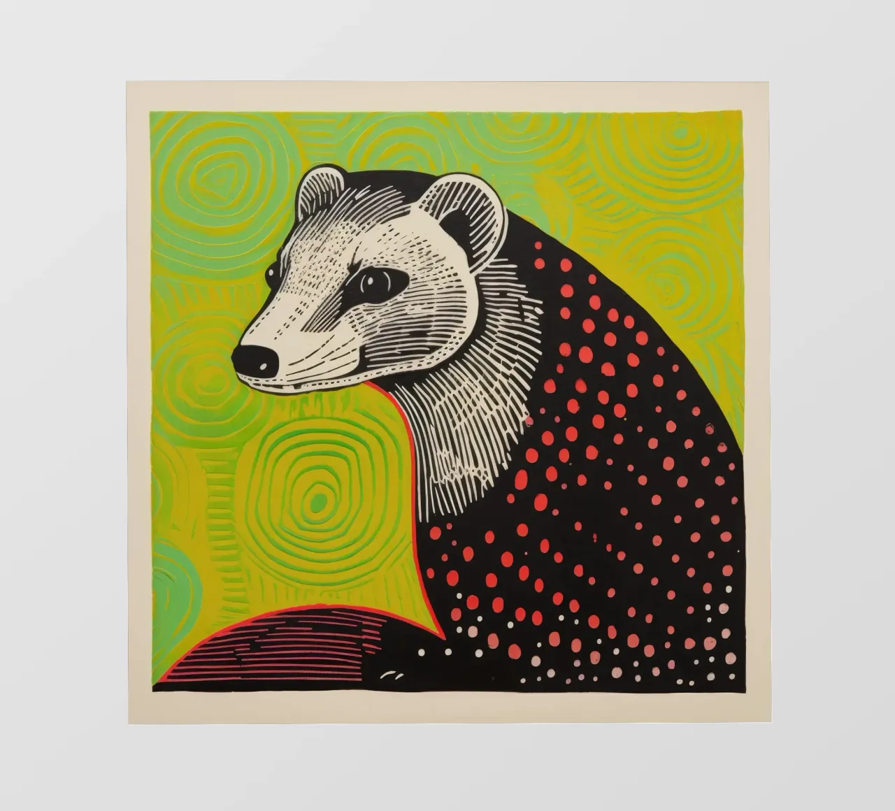 Furetto verde 4 telo in pvc da Minimal Animal Art