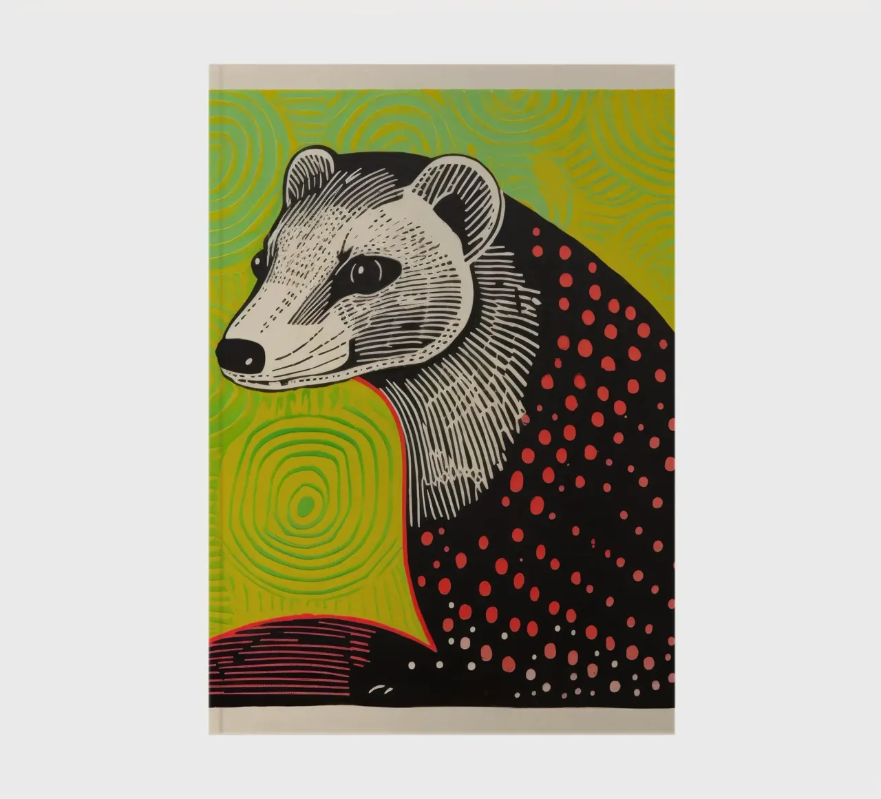 Green Ferret 4 notebook by Minimal Animal Art