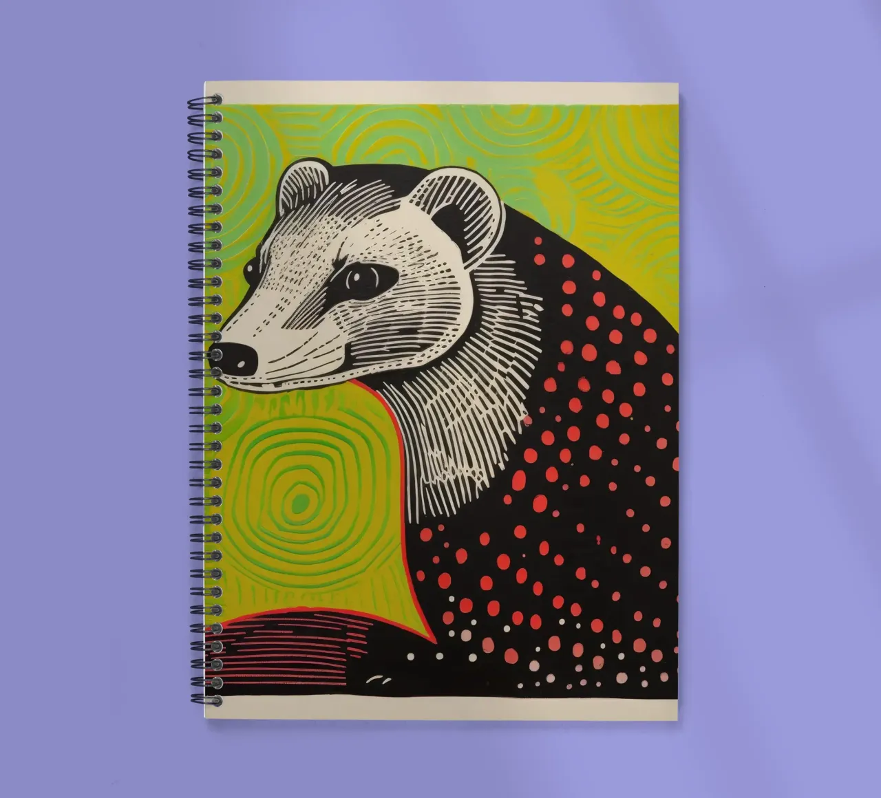 Green Ferret 4 spiral notebook by Minimal Animal Art