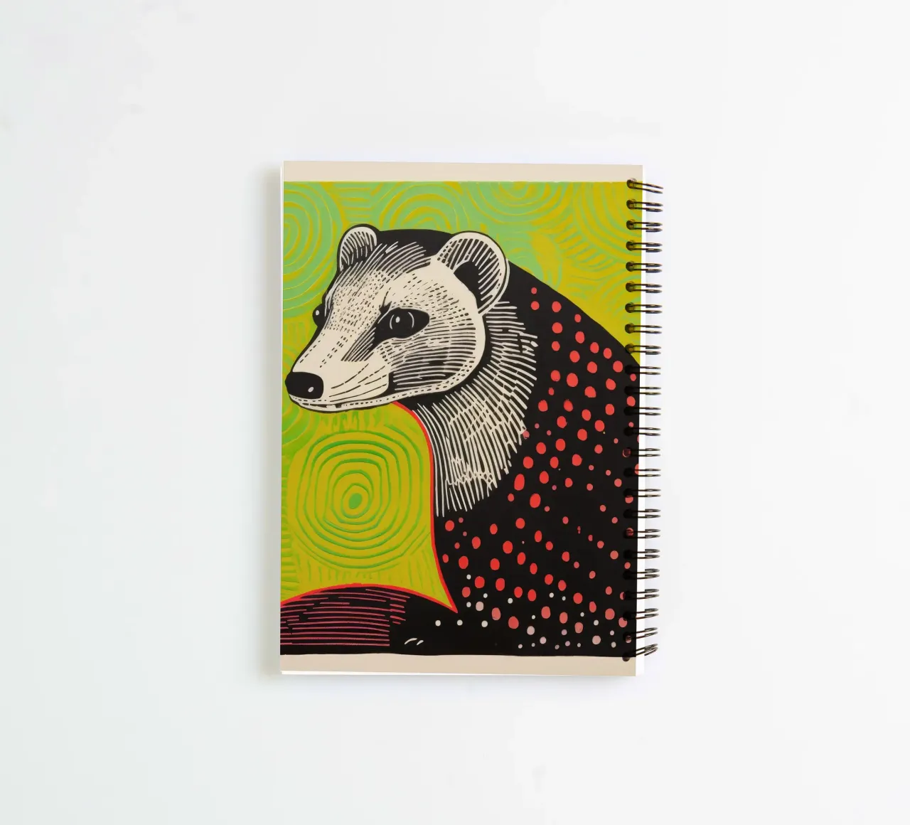 Green Ferret 4 spiral notebook by Minimal Animal Art