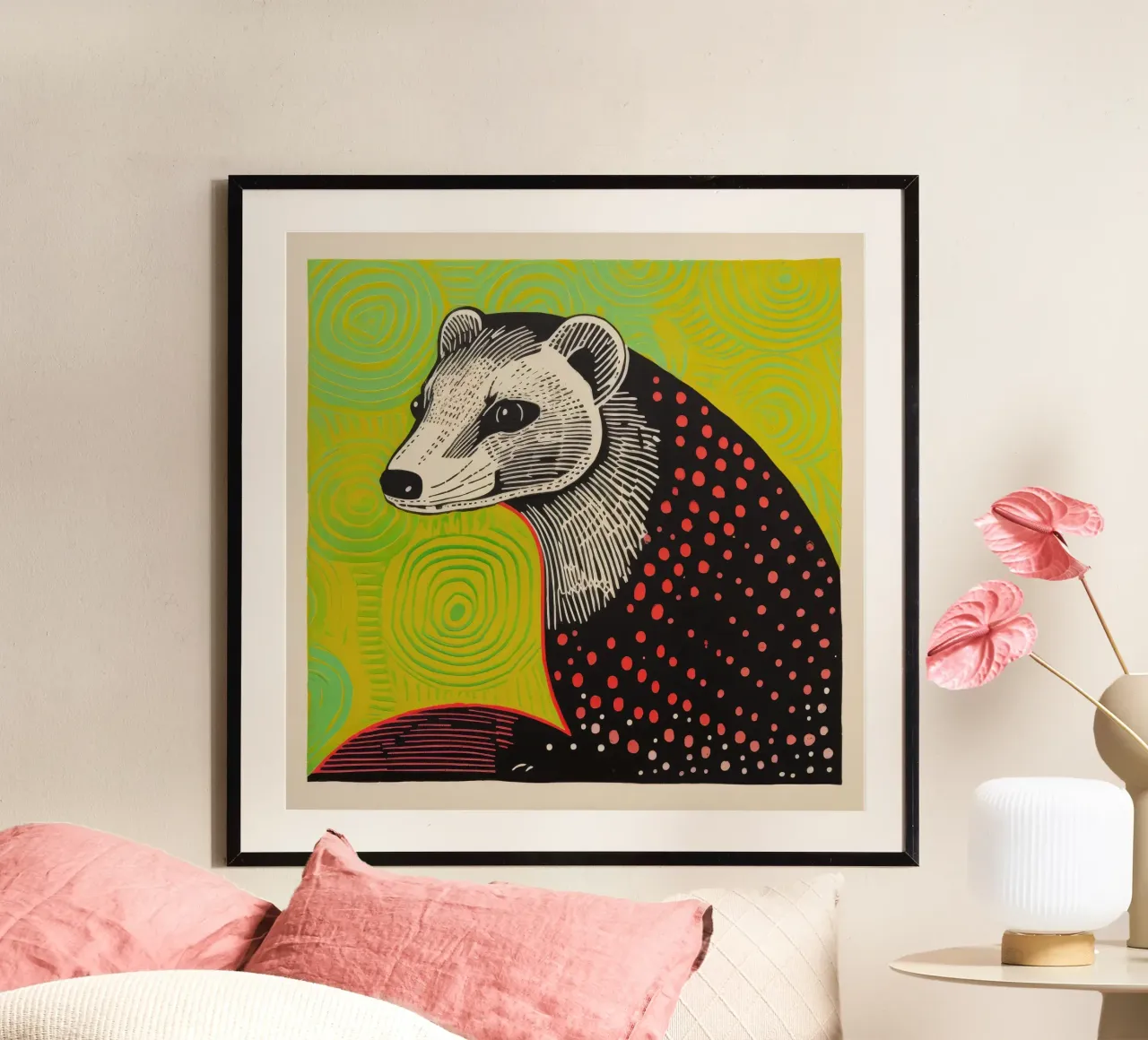 Green Ferret 4 hahnemühle by Minimal Animal Art