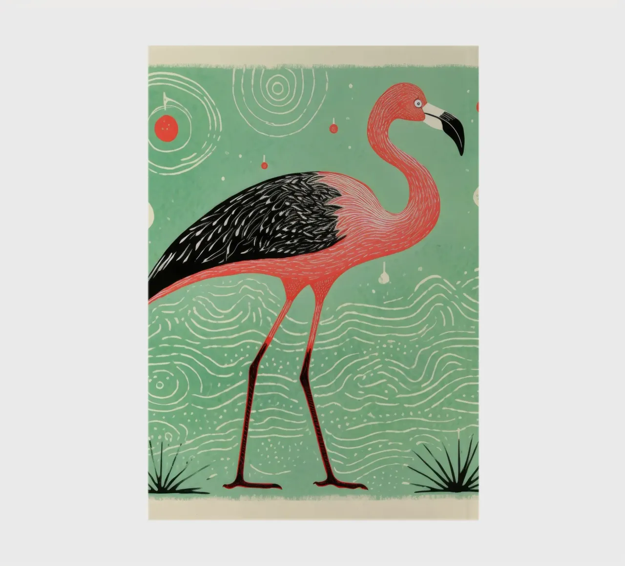 Flamant vert 4 carnet de notes de Minimal Animal Art