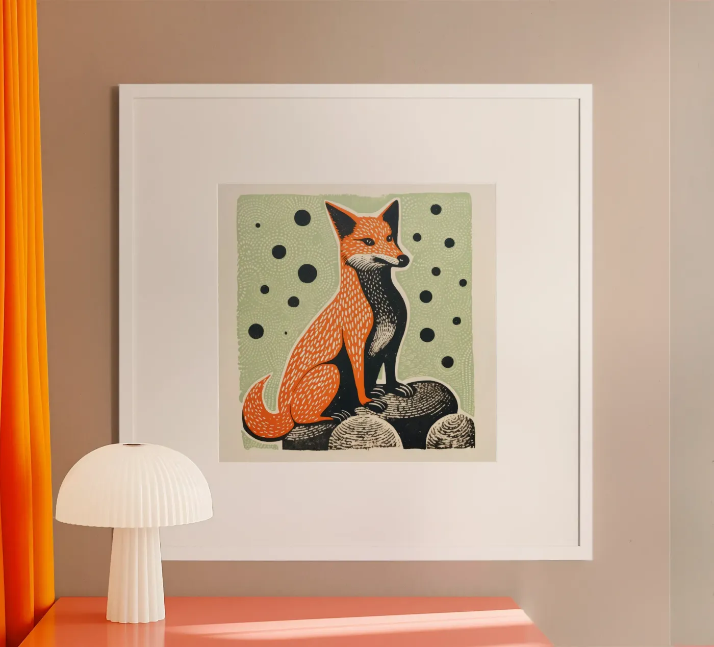 Green Fox poster by Minimal Animal Art
