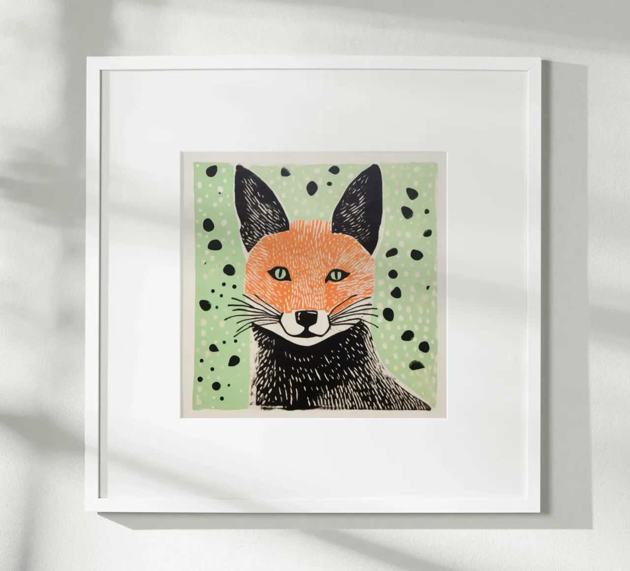 Grüner Fuchs 2 Hahnemühle von Minimal Animal Art