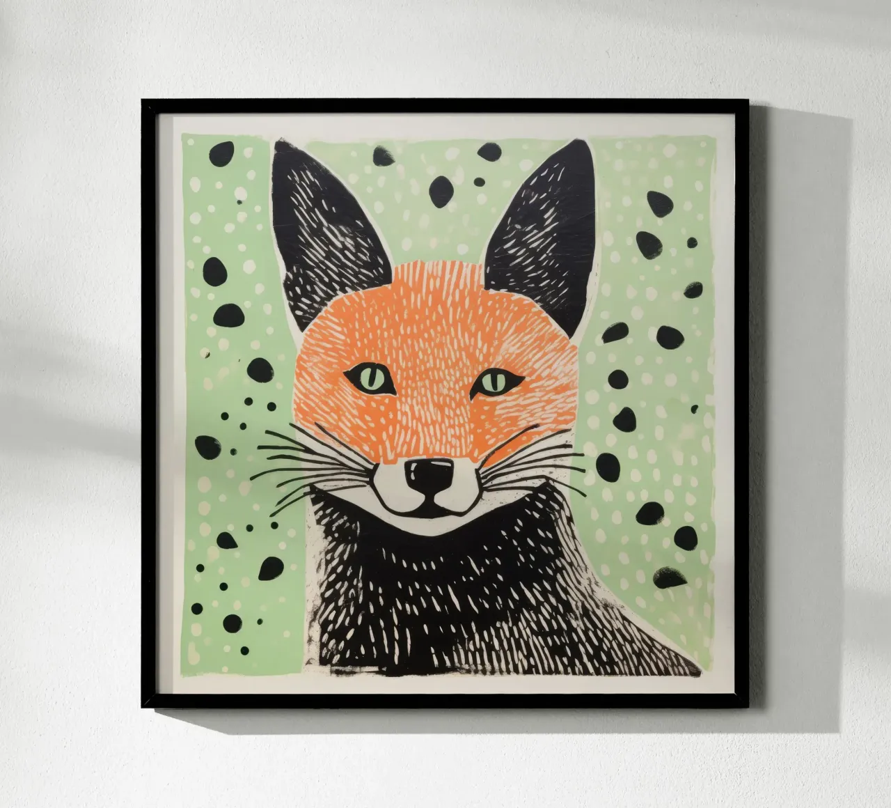 Grüner Fuchs 2 Hahnemühle von Minimal Animal Art