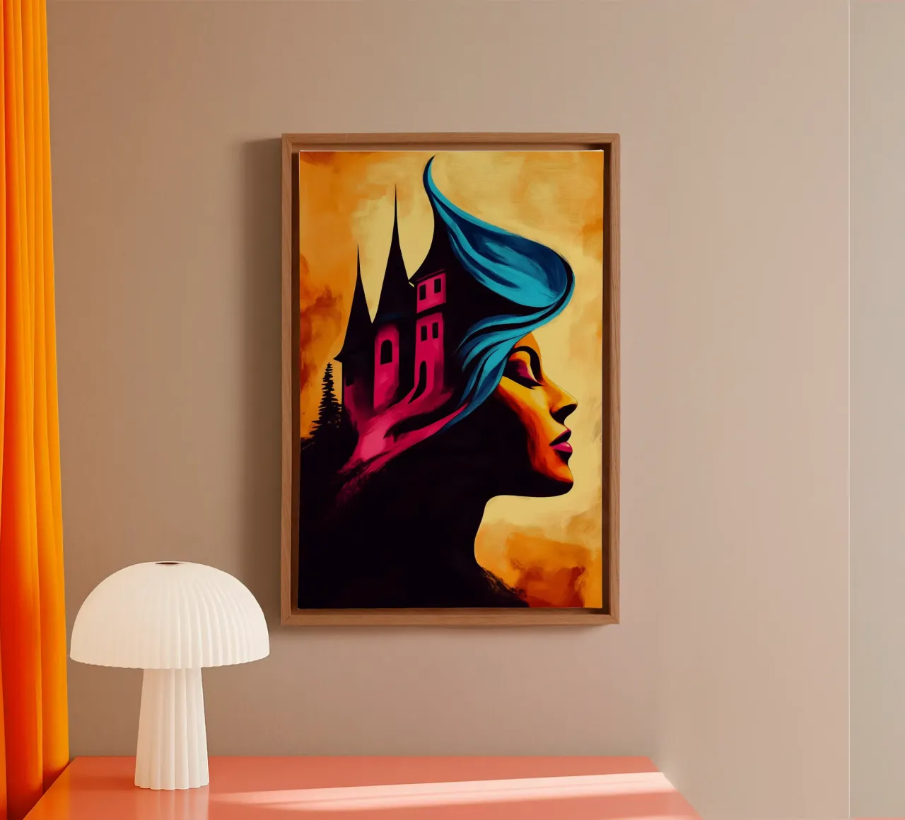 The castle of thoughts canvas with Floater frame by melipo-art