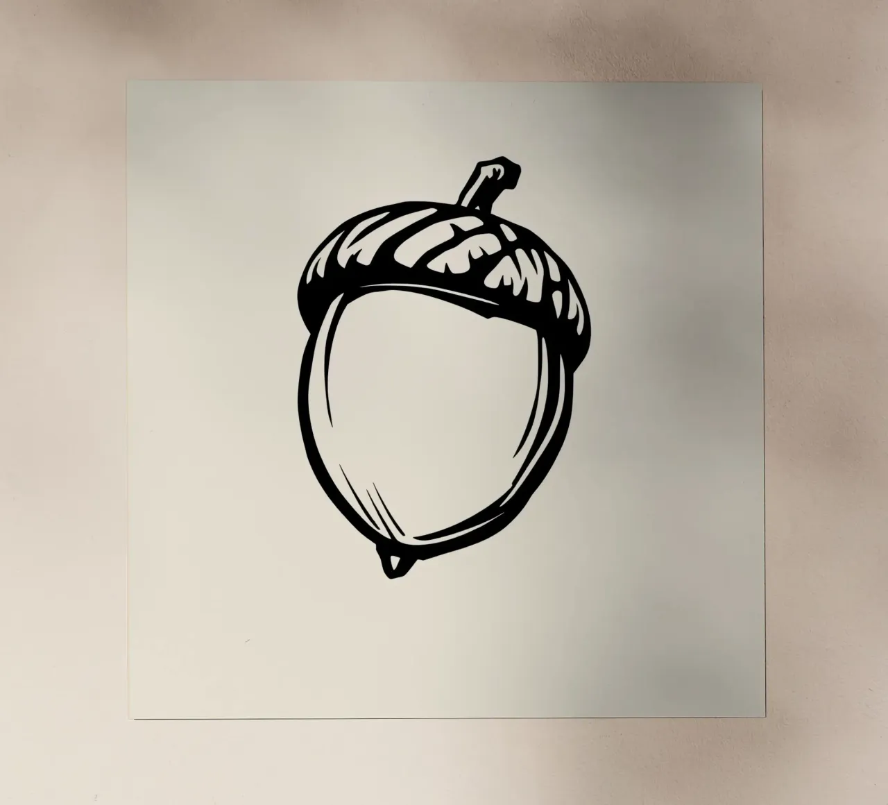 Illustrazione dettagliata di una singola ghianda in bianco e nero pellicola backlit da DesignDoodle